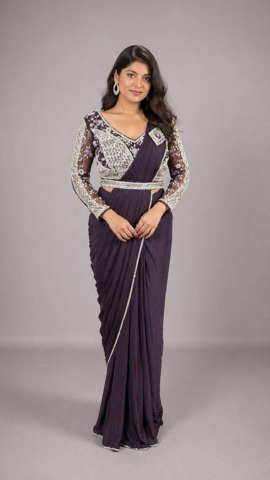102309 By AMOHA TRENDZ 01 To 04 Series Indian Traditional Wear Collection Fancy Colorful Party Wear LAYCRA Stitched Sarees At Wholesale Price
